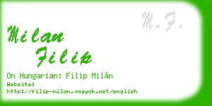 milan filip business card